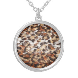 Brown Abstrakt Necklace Silverpläterat Halsband