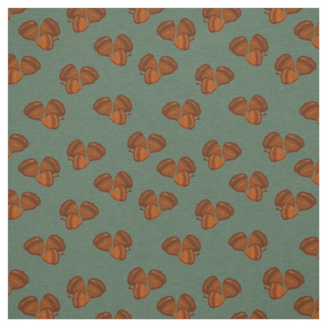 Brown Acorns Prim Fabric Tyg (Provkarta)
