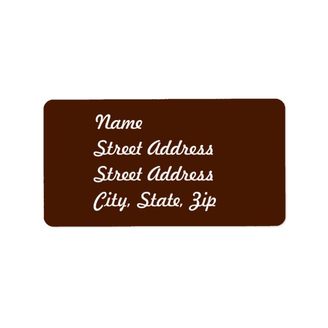 Brown Adress Sticker Adressetikett (Framsidan)