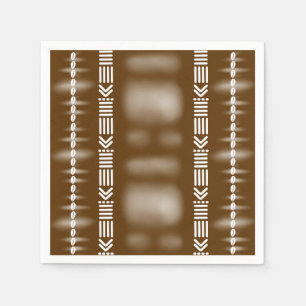 Brown African Designer Papper Napkins Pappersservett
