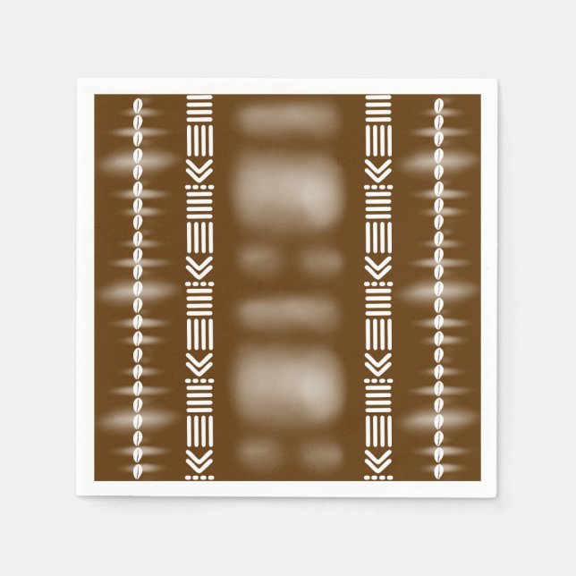 Brown African Designer Papper Napkins Pappersservett (Framsidan)