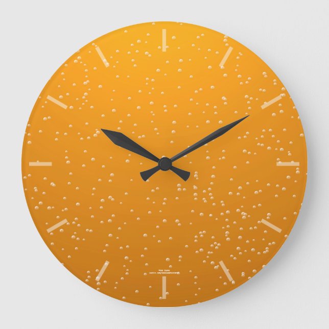Brown Ale Bubbles Clock Stor Klocka (Framsida)