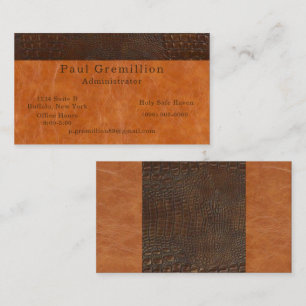 Brown Alligator Gömmer Carmel Leather Administrato Visitkort
