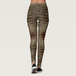 Brown Alligator Leather Leggings
