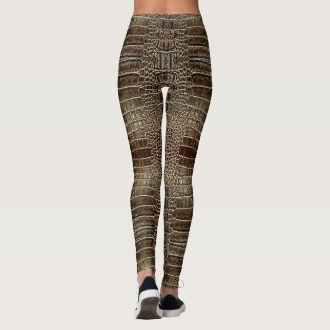 Brown Alligator Leather Leggings (Baksida)