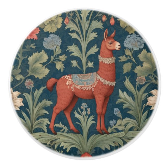Brown Alpaca William Morris stil Höger Facing Knopp (Framsidan)
