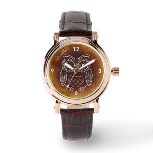 Brown Amber Uggla Watch Namn Armbandsur