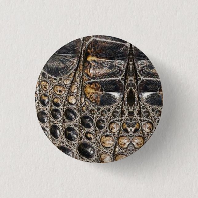 Brown American Alligator Skin Leather Skriv ut Knapp (Framsida)