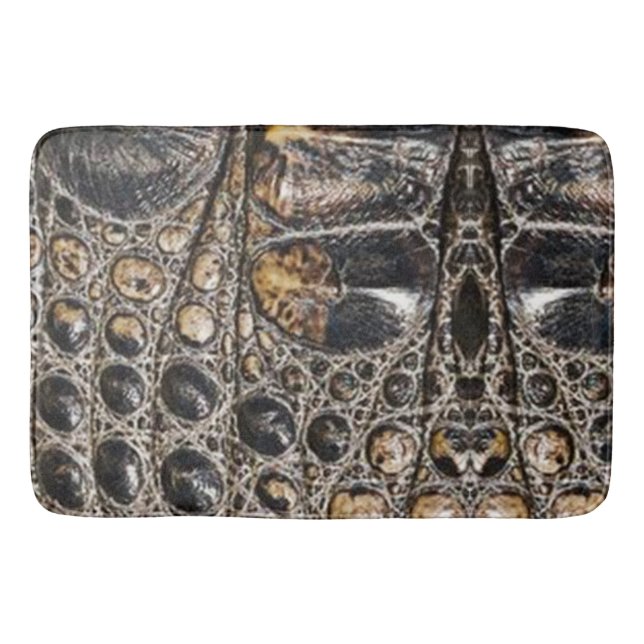 Brown American Alligator Skin Struktur Badrumsmatta (Framsidan)