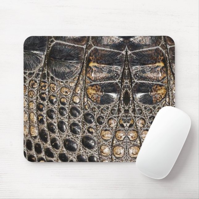 Brown American Alligator Skin Struktur Musmatta (Med mus)