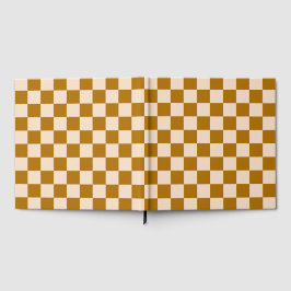 Brown and beige checkerboard pattern gästböcker