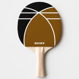 Brown and Black Personalized Ping Pong Paddle Pingisracket