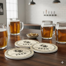 Brown and Black Vintage Beer Bar Business Coaster Stenunderlägg
