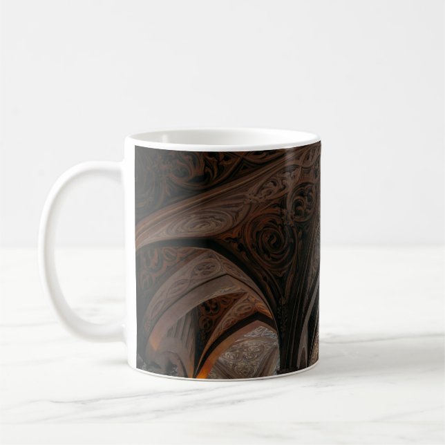 Brown and black wooden building interior kaffemugg (Vänster)