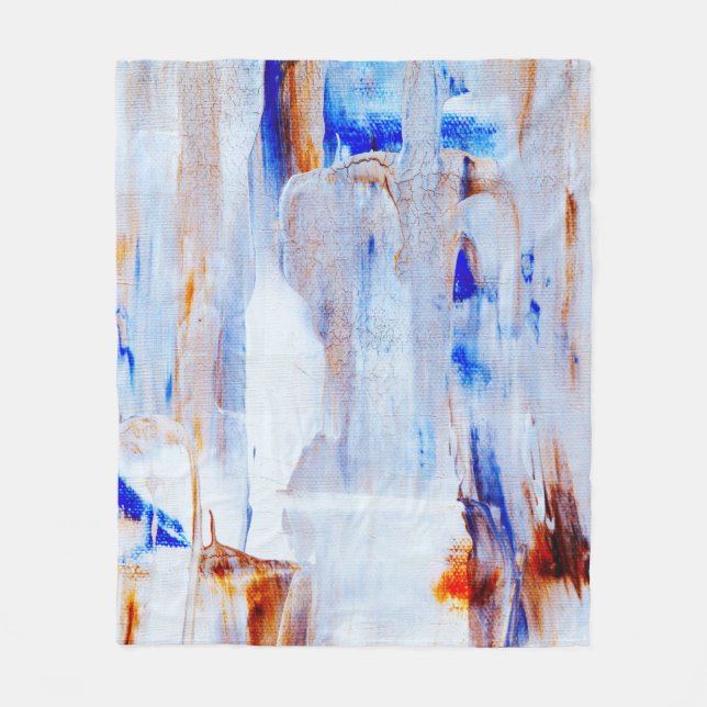 Brown and blue liquid painting fleecefilt (Framsidan)