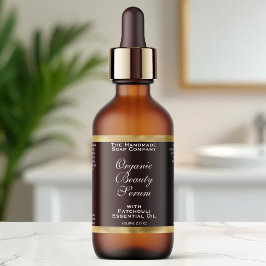 Brown and Gold Cosmetics Dropper Bottle Label Fraktsedel