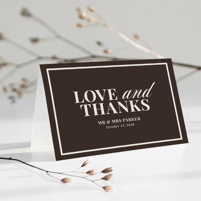 Brown and Ivory Neutral | Classic Luxe Wedding Tack Kort (Skapare uppladdad)