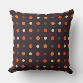 brown and orange fall polka dot kudde