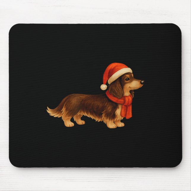 Brown And Tan Christmas Dachshund Santa Hat  Musmatta (Framsidan)
