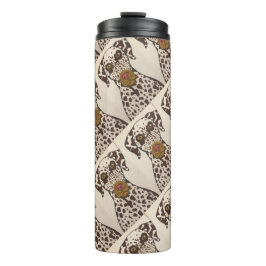 brown and white dalmatian dog Thermal Tumbler