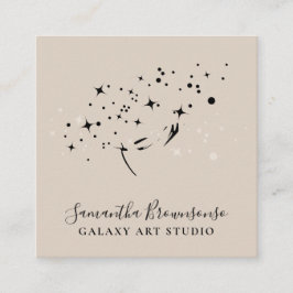 Brown Andlig Reiki Feminine Planet Galaxy Fyrkantigt Visitkort