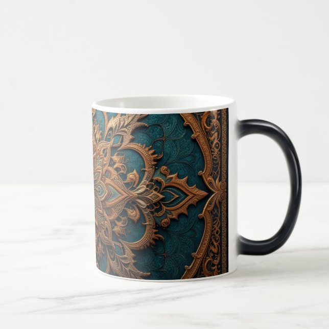 Brown-Aqua Elegance Magisk Mugg (Höger)