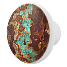 Brown Aqua Turcos Grönt Geode Marble Art