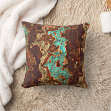 Brown Aqua Turcos Grönt Geode Marble Art