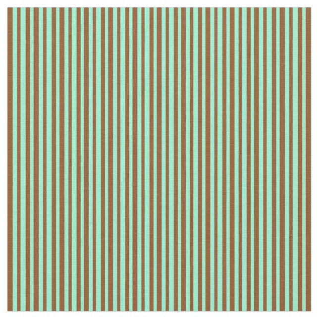 Brown & Aquamarine Lining Mönster Tyg (Närbild)