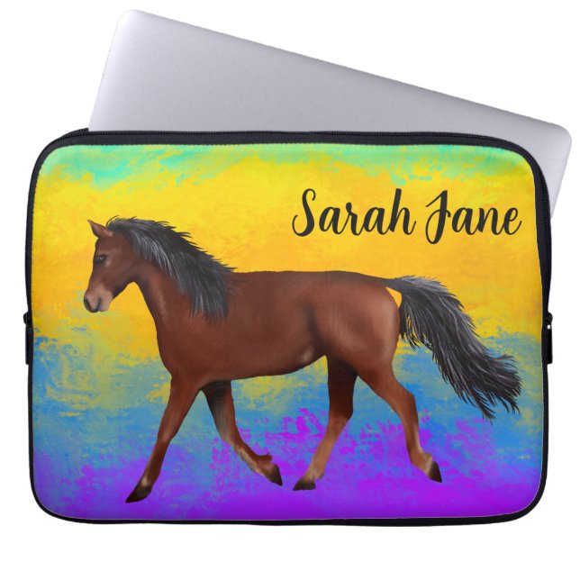 Brown Arabian Horse Laptop Fodral (Framsidan)