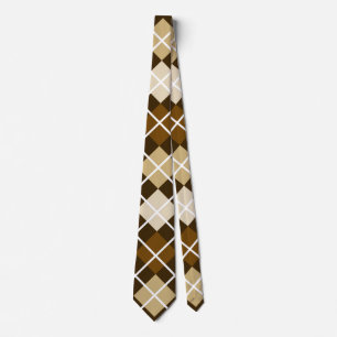Brown Argyle Tie Slips
