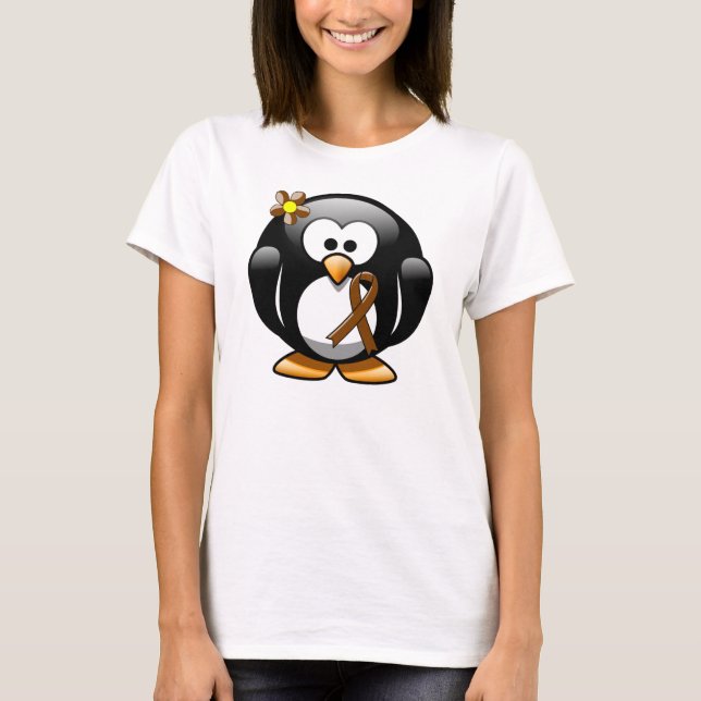 Brown Awareness Ribbon Penguin Tee (Framsida)