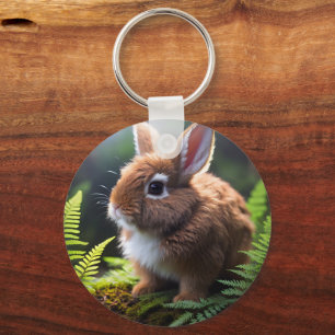 Brown Baby Dwarf Bunny, Nyckelring