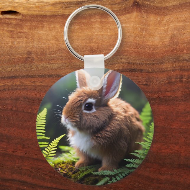 Brown Baby Dwarf Bunny, Nyckelring (Baksida)