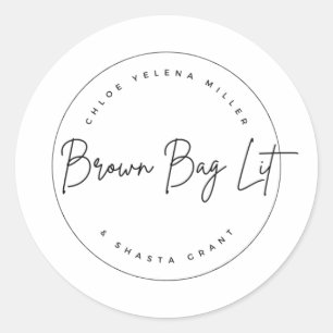 Brown Bag Lit Vinyl Stickers Runt Klistermärke