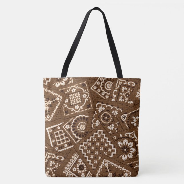 Brown Bandanna Tote Tygkasse (Framsida)