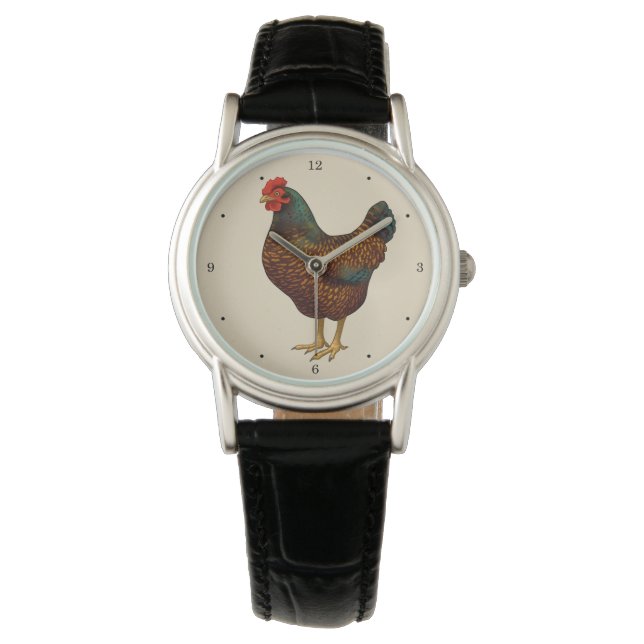Brown Barnevelder Hen Chicken Armbandsur (Framsida)