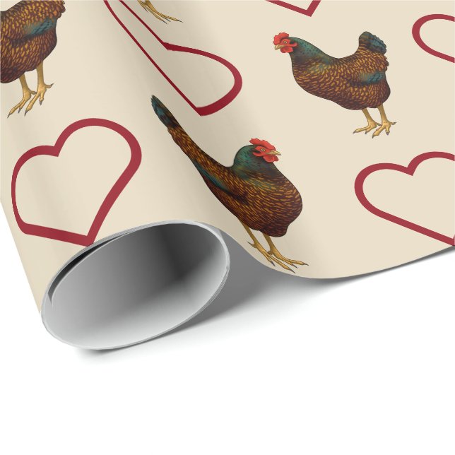 Brown Barnevelder Hen Chicken Presentpapper (Rullad Hörn)