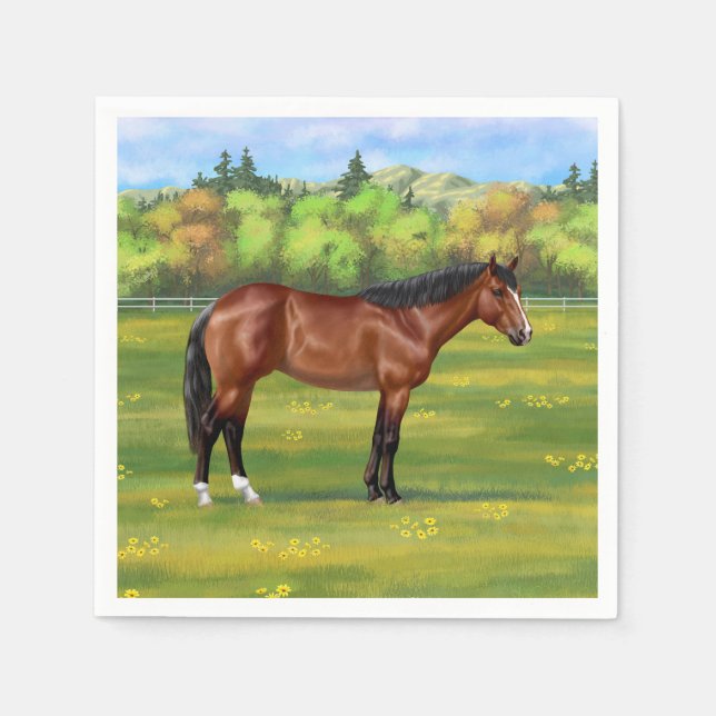 Brown Bay Quarter Horse Pappersservett (Framsidan)