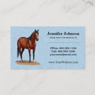 Brown Bay Quarter Horse Stallion Visitkort