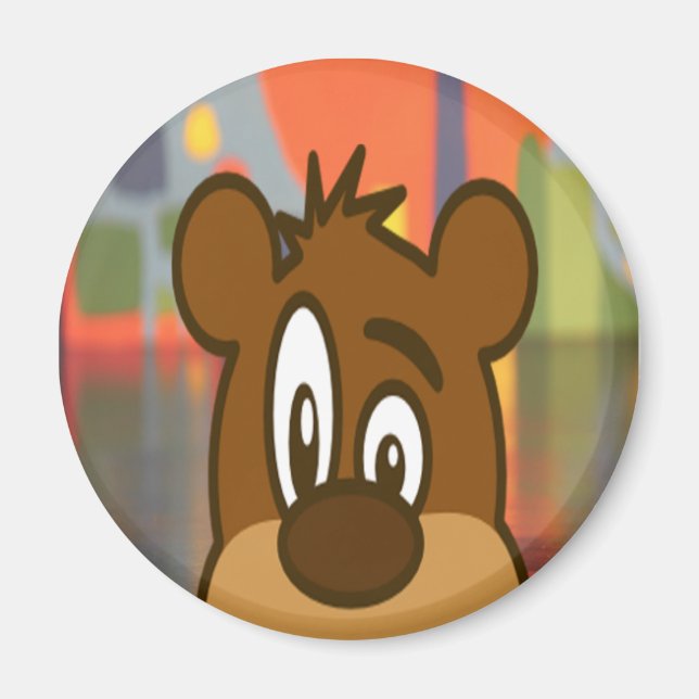 Brown Bear Ansikte Magnet (Framsidan)