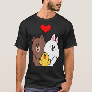 Brown Bear Cony Bunny Rabbit Anka We Kärlek You   T Shirt