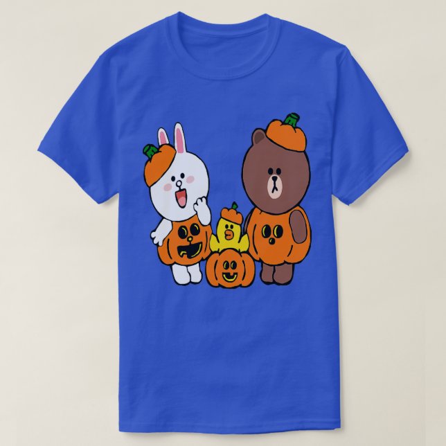 Brown bear cony bunny rabbit duck pumpkins t shirt (Design framsida)