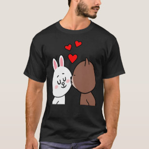 Brown Bear Cony Bunny Rabbit Kiss Lightweigh T Shirt