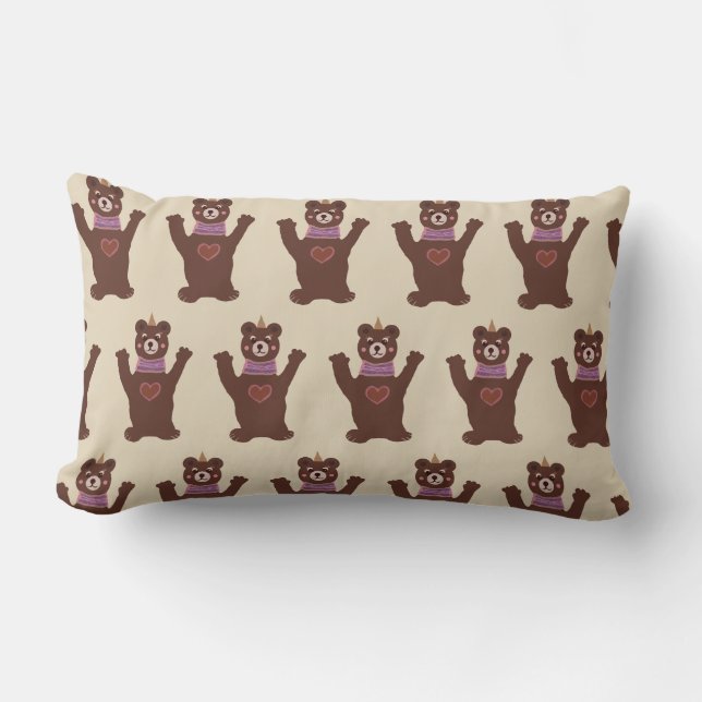 Brown Bear Cushion för barn Lumbarkudde (Framsida)