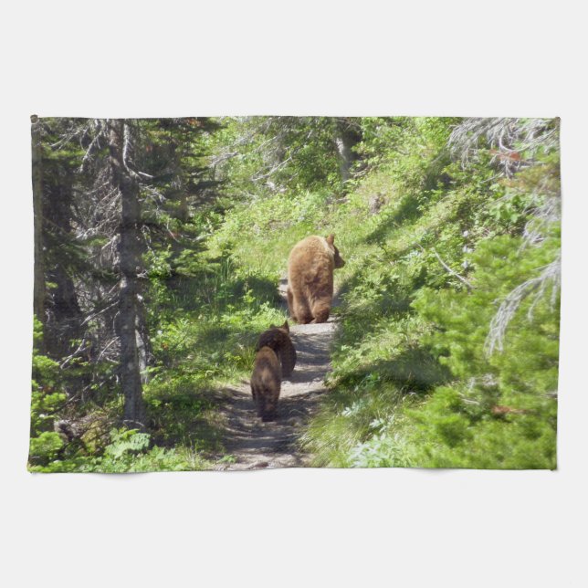 Brown Bear Family Kökshandduk (Horisontell)