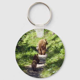 Brown Bear Family Nyckelring