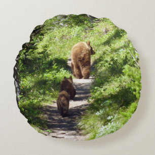 Brown Bear Family Rund Kudde