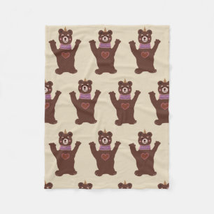 Brown Bear Fleece Blanket