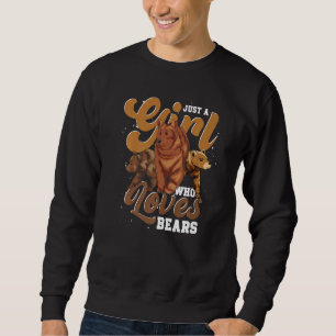 Brown Bear Forest Animal Girls Animal Women Bear Lång Ärmad Tröja